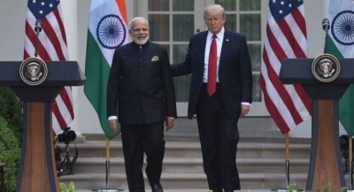 Narendra Modi with Donald Trump US president