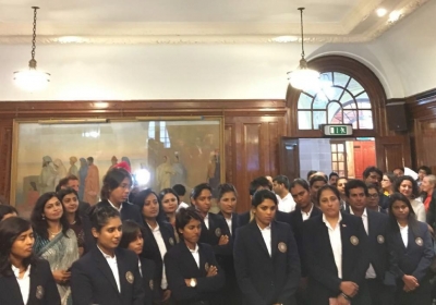 The Indian Women’s Cricket Team at India House in London.