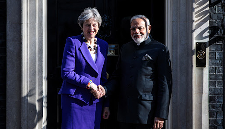 PM of India, Narendra Modi, meets PM of UK, Theresa May